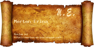 Merten Erina névjegykártya